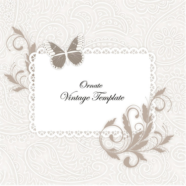 Elegant Floral Lace Message Background vintage vector message lace invitation free download free floral elegant background   