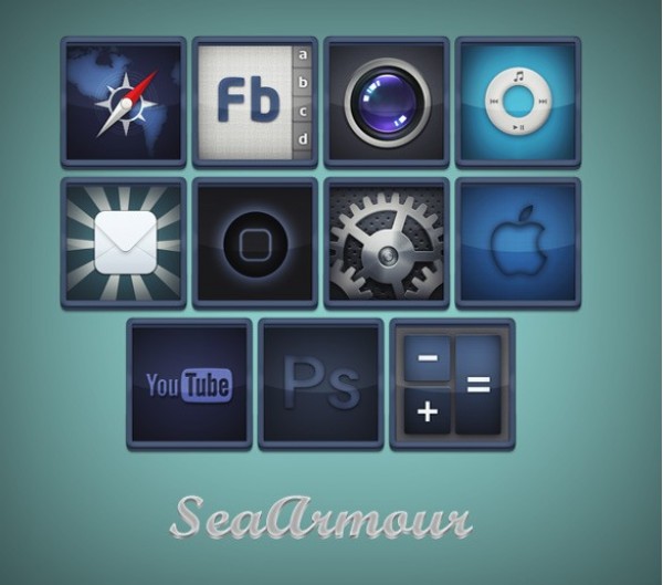 13 Blue Sea Amour Dock Icons Set PNG youtube web unique ui elements ui stylish simple sea amour icons recycle quality photoshop photos original new music modern mail iphone interface icons hi-res HD fresh free download free facebook elements download detailed design creative clean calculator browser apple   
