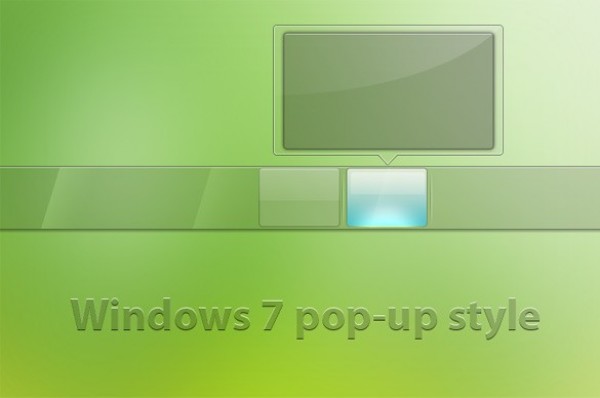 Soft Green Windows 7 Inspired Popup PSD windows7 windows 7 popup web unique ui elements ui stylish simple quality popup original new modern interface hi-res HD green popup green fresh free download free elements download detailed design creative clean   