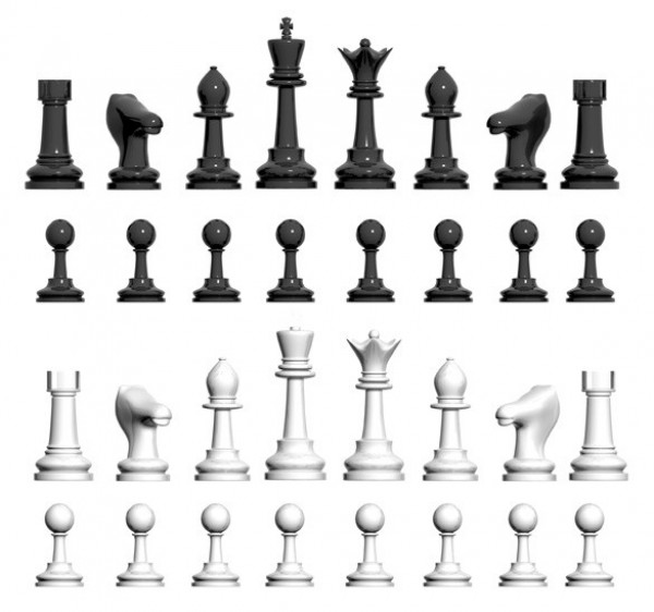 Black & White Chess Men/Pawns Set PSD web unique ui elements ui stylish strategy set queen quality psd pawns original new modern men king interface horse hi-res HD game fresh free download free elements download detailed design creative clean chessmen chess bishop   