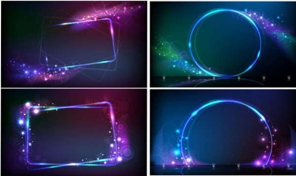 4 Neon Lights Frame Vector Background web vector unique ui elements stylish quality original new neon frame neon lights interface illustrator high quality hi-res HD graphic fresh free download free frame elements download detailed design creative blue banner background   