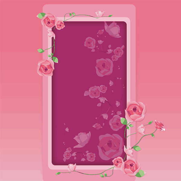Delicate Pink Roses Floral Frame Background vector roses romantic pink photo frame message free download free frame floral frame floral   