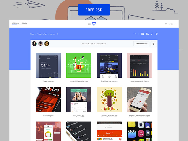 Dropbox Redesign PSD Template template remake dropbox redesign dropbox   