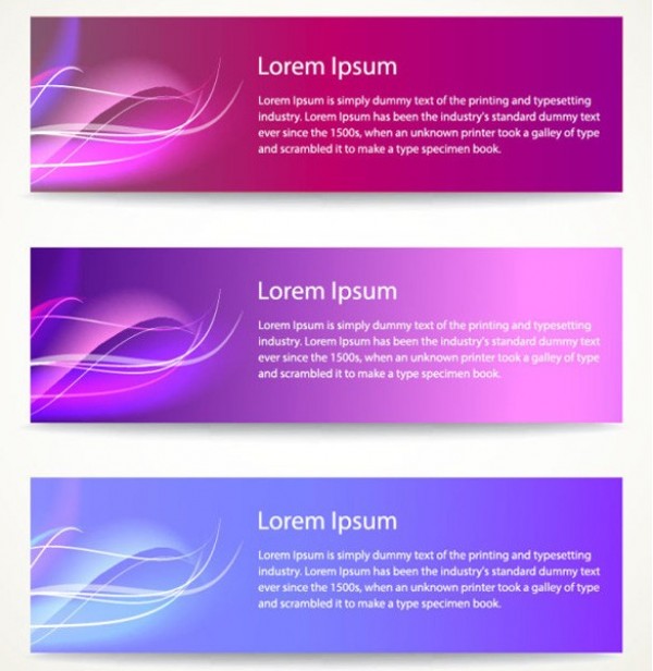 3 Elegant Web UI Banners or Headers Vector Set web waves vector unique ui elements subtle stylish soft set romantic quality purple pink original new lines interface illustrator high quality hi-res headers HD graphic fresh free download free eps elements download detailed design creative banners ai abstract banners abstract   