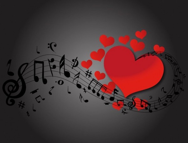 Musical Hearts Abstract Vector Background web vector valentines unique ui elements stylish staff quality original notes new musical music love music love interface illustrator high quality hi-res hearts HD graphic fresh free download free elements download detailed design creative black background ai abstract   