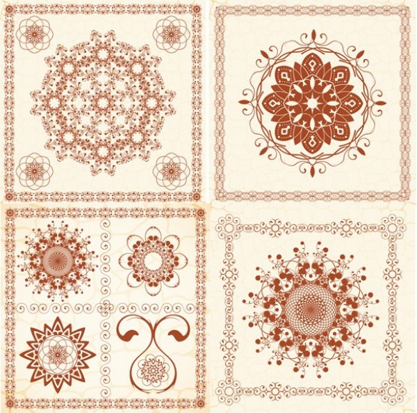Intricate Design Background Vector Tiles Set web vector unique ui elements tiles tileable tile stylish scroll quality original new lace intricate interface illustrator high quality hi-res HD graphic fresh free download free floral elements download detailed design delicate creative background   