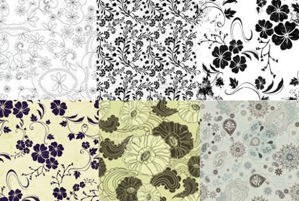 7 Beautiful Flowers Repeatable Patterns Set web unique ui elements ui stylish set seamless repeatable quality pattern original new modern interface hi-res HD fresh free download free flowers floral elements download detailed design delicate creative clean   