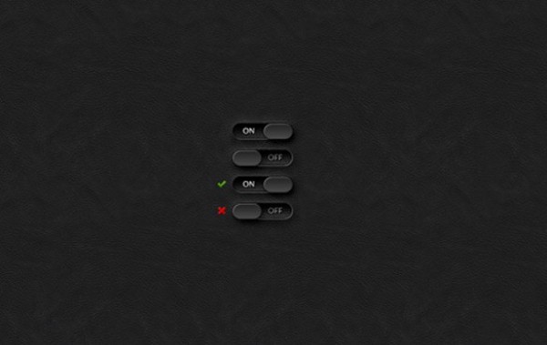4 Black ON/OFF Toggle Switches Set PSD web unique ui elements ui toggles toggle switches switch stylish set quality psd original on/off toggle switches on/off switches on off new modern interface hi-res HD grey fresh free download free elements download detailed design dark creative clean black   