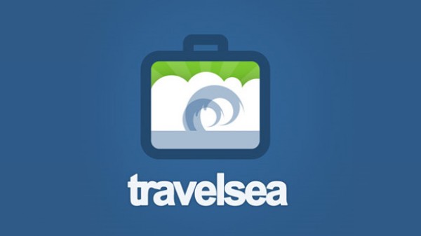 Travelsea Logo water trip travelsa travel tourism tour sea logo green cruise clean blue   