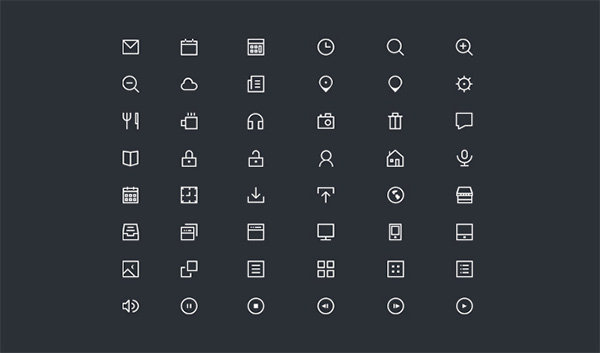 48 Thin Web Glyph Icons Set ui elements ui thin icons set pack line icons icons set icons glyph free download free   