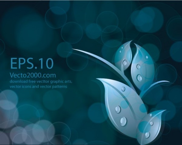 Blue Bookeh Leaves Abstract Vector Background web vector unique stylish quality original leaves leaf illustrator high quality graphic fresh free download free download design dark creative bookeh blurred blur blue background abstract   