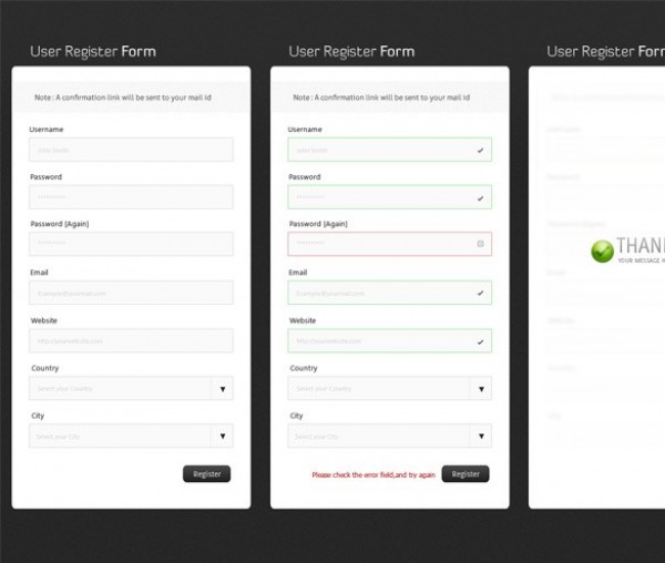 Clean User Registration Form Element PSD web unique ui elements ui thank you page stylish signup sign up registration form registration register quality psd page original new modern interface hi-res HD fresh free download free form elements download detailed design creative clean   