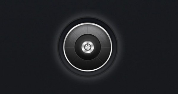 Stunning Dark Power Button PSD web unique ui elements ui stylish round quality psd power button power original on/off button new modern metal interface hi-res HD fresh free download free elements download detailed design creative clean button black   