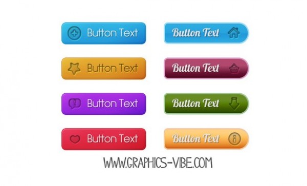 8 Colorful Crisp Web UI Buttons Set PSD web unique ui elements ui text buttons stylish set quality psd original new modern interface hi-res HD fresh free download free elements download detailed design creative colorful clean buttons   