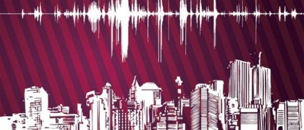 City Skyline Pulse Abstract Vector Background white web vector unique stylish skyline silhouette red quality pulse line pulse original illustrator high quality graphic fresh free download free download design creative cityscape city background ai abstract   