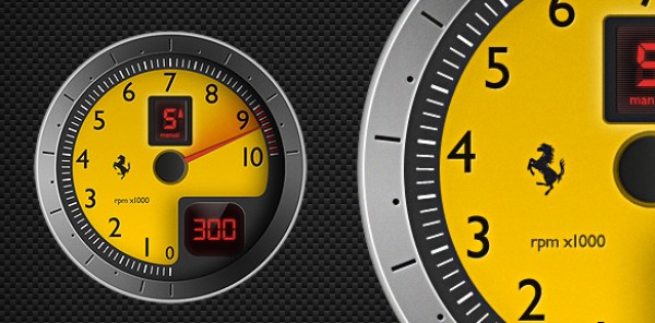 F430 Tachometer Vector Graphic vector tachometer speedometer speed racing meter illustration graphic free vectors free downloads free ferarri f430 f1 car   