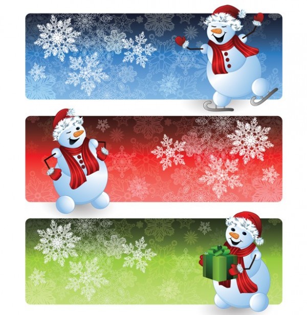 Cheery Snowman Winter Vector Banners wintertime winter web vector unique ui elements stylish snowman snowflake snow quality original new interface illustrator high quality hi-res HD graphic fresh free download free elements download detailed design creative banners background   