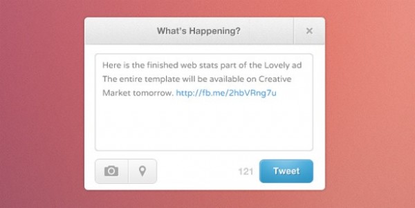 Simple Sweet Twitter Tweet Interface PSD widget web unique ui elements ui Twitter widget twitter tweet tweet widget tweet submit button stylish quality psd picture icon original new modern map icon light interface hi-res HD fresh free download free elements download detailed design creative clean   