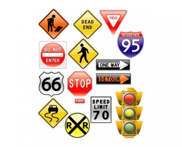 13 Glossy Road Signs Traffic Light Icons Set yield sign web vector unique ui elements traffic light stylish stop sign road signs road sign icons quality original new interface illustrator icons high quality hi-res HD graphic fresh free download free elements download detailed design creative   