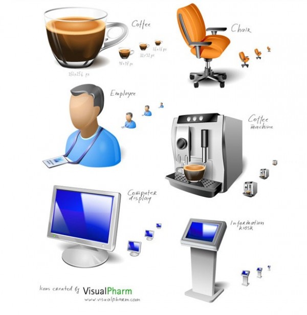 Pixel Perfect Office Space Icons Set PSD web user unique ui elements ui stylish simple quality original office icons office chair new monitor modern interface information kiosk icons hi-res HD fresh free download free elements download detailed design creative coffee maker coffee cup clean avatar   