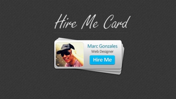 Cool "Hire Me" Card with Avatar PSD widget web unique ui elements ui stylish quality psd profile popup original new modern interface hire me card Hire Me hire hi-res HD fresh free download free elements download detailed design creative clean card avatar   