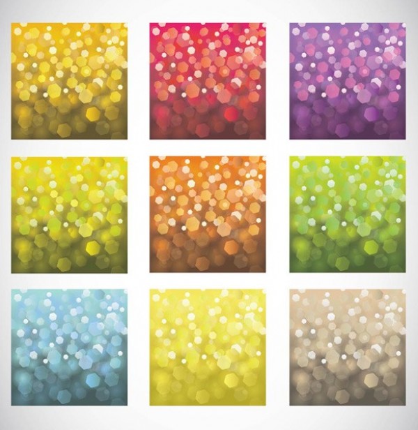9 Colorful Bokeh Blurred Light Vector Backgrounds web vector unique stylish quality original illustrator high quality graphic fresh free download free effect download design creative colors bokeh blurred light blur background   