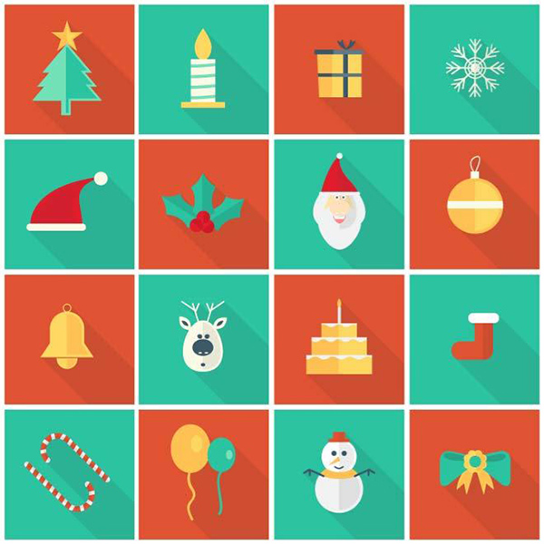 16 Christmas Vector Icons Set tree santa icons hat design elements christmas   