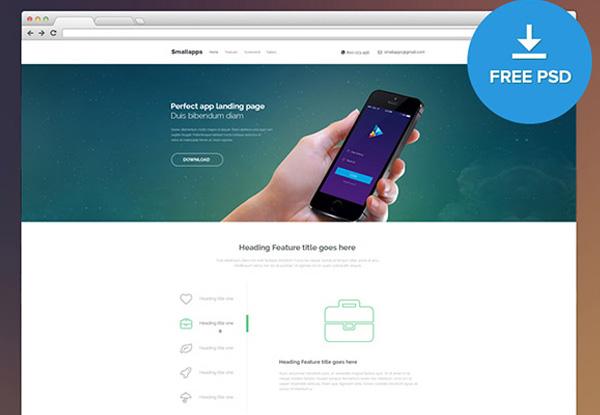 Smart App Landing Page Template ui elements ui template showcase minimal landing page free download free app landing page app   
