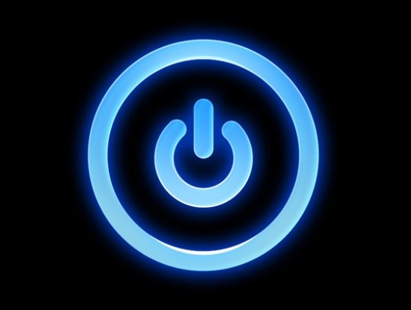 Glowing Blue Power Button PSD web unique ui elements ui stylish simple shining quality power button power original new modern interface hi-res HD glowing fresh free download free elements download detailed design creative clean button blue black   