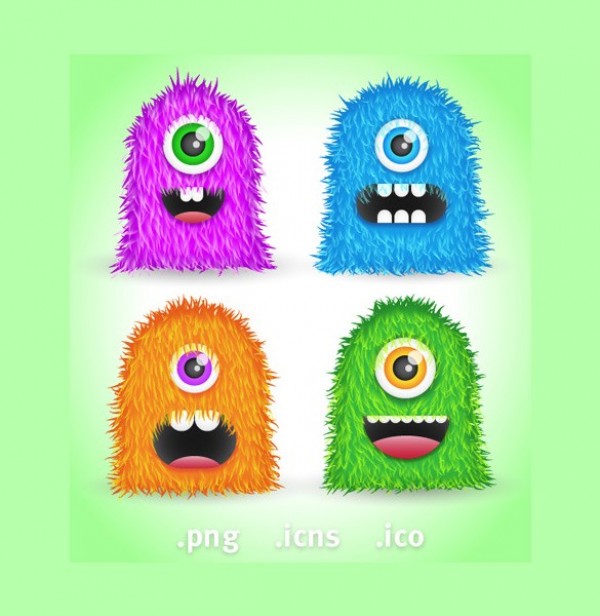 Cute Furry Monster Web Icons web unique ui elements ui stylish simple quality original new monster icon modern interface icon hi-res HD furry monster fresh free download free elements download detailed design creative clean   