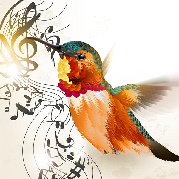 Hummingbird Musical Notes Background vector notes musical notes music hummingbird free download free bird background   