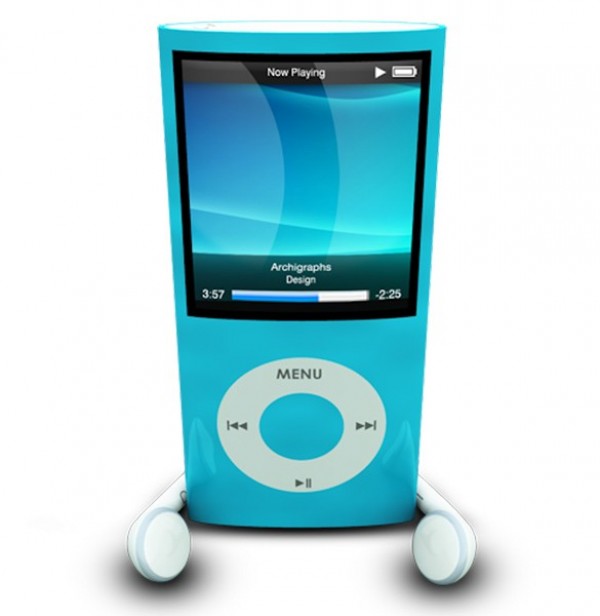 Glossy Blue iPod Graphic PSD web unique ui elements ui stylish quality psd original new music modern iPod interface hi-res headset headphones HD fresh free download free elements earphones download detailed design creative clean blue iPod blue   