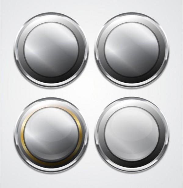 4 Metal Orb-Shaped UI Buttons Vector Set web vector unique ui elements stylish states shiny set rounded round quality original orb new metal interface illustrator high quality hi-res HD grey graphic glossy fresh free download free elements download detailed design creative buttons ai   