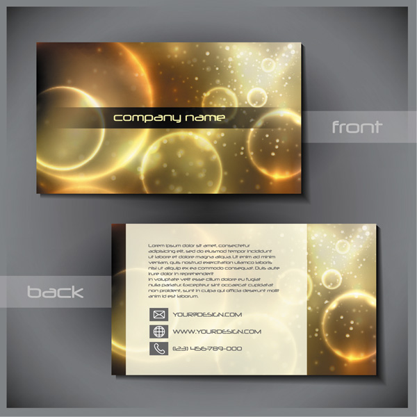 Glowing Bokeh Abstract Business Card Vector Set web vector unique ui elements templates stylish set quality professional print ready presentation original new light interface illustrator identity high quality hi-res HD graphic front fresh free download free eps elements download detailed design creative circles card business cards business bubbles branding bokeh back abstract   