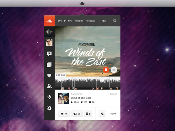 SoundCloud Music Player App soundcloud sound cloud sidebar music player app music player music icons free cloud app   