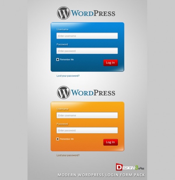 Clean Wordpress Login Form Set PSD wordpress login form web unique ui elements ui stylish simple sign-in quality original orange new modern login form login interface hi-res HD fresh free download free form elements download detailed design creative clean blue   