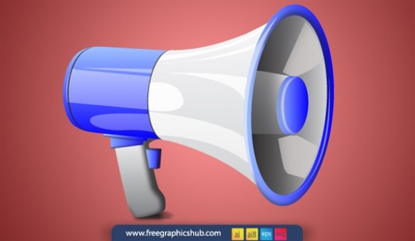 Glossy Megaphone Bullhorn Vector Icon web vector unique ui elements svg stylish quality original new megaphone icon megaphone interface illustrator icon high quality hi-res HD graphic fresh free download free eps elements download detailed design creative bullhorn icon bullhorn blue ai   