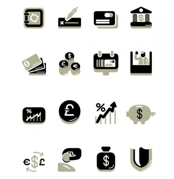 16 Finance Banking Vector Icons Set web vector unique ui elements stylish quality pounds original new money interface illustrator icons high quality hi-res HD graphic fresh free download free financial finance euro elements economy download dollars detailed design creative conversion banking icons banking bank   