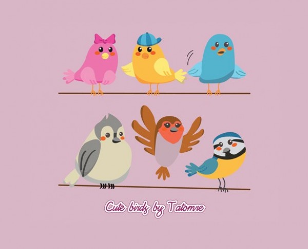 6 Animated Bird Vector Graphics Set web vector unique ui elements twitter stylish quality original new illustrator icons high quality graphic fresh free download free download design cute creative cartoon birds bird on a wire animated   