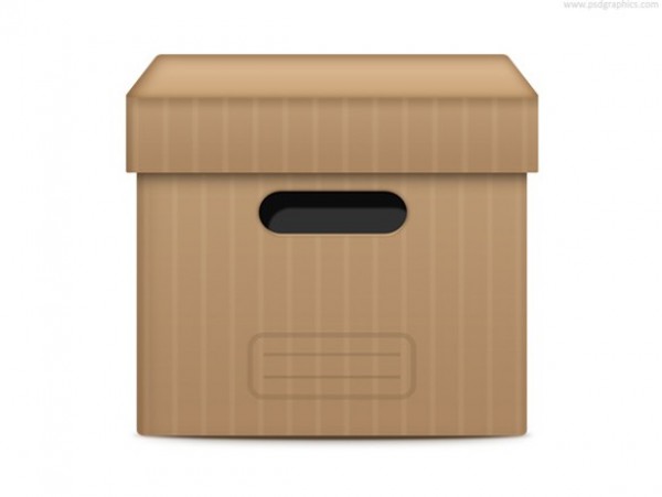Brown Cardboard Achived Files Box PSD web unique ui elements ui stylish storage stamp square quality psd original new moving modern lidded lid interface hi-res HD fresh free download free files elements download detailed design creative clean cardboard box box with lid box   