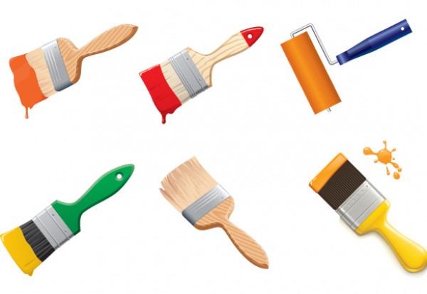 Vector Paintbrushes and Roller web vectors vector graphic vector unique ultimate quality photoshop paintbrush paint roller paint pack original new modern illustrator illustration icon high quality fresh free vectors free download free download design creative ai   