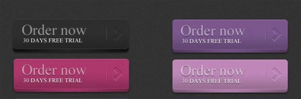 4 Immaculate 3D Order Now Buttons Set PSD web unique ui elements ui stylish simple quality purple pink original order now button order now new modern interface hi-res HD fresh free trial free download free elements download detailed design creative clean button black   