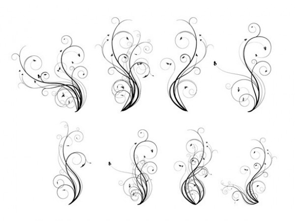 8 Floral Flourishes Web UI Vector Elements web vector unique ui elements swirls stylish set quality ornaments original new interface illustrator high quality hi-res HD graphic fresh free download free flourishes floral elements download detailed design decorations creative   