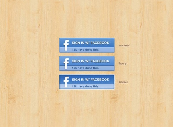 Clean Facebook Signin/Like Buttons Set PSD web unique ui elements ui stylish states sign in with Facebook set quality psd original new modern like button like interface hi-res HD fresh free download free facebook elements download detailed design creative clean buttons button blue   