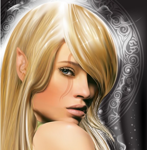 Blonde Fairy Girl Vector Graphic web vector unique ui elements stylish quality original new interface illustrator high quality hi-res HD graphic girl fresh free download free fairy elements download detailed design creative blonde girl blonde ai   