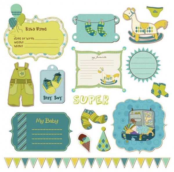 Sweet Baby Scrapbook Labels Vector Set web vector unique ui elements text stylish set quality original new labels interface illustrator high quality hi-res HD green graphic fresh free download free elements download detailed design creative boy blue baby scrapbook baby   