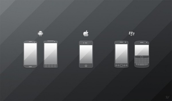 5 Mobile Phone Icons Set PSD web unique ui elements ui stylish set quality psd original new modern mobile phone mobile icon mobile interface icon hi-res HD fresh free download free elements download detailed design creative clean blackberry apple android   