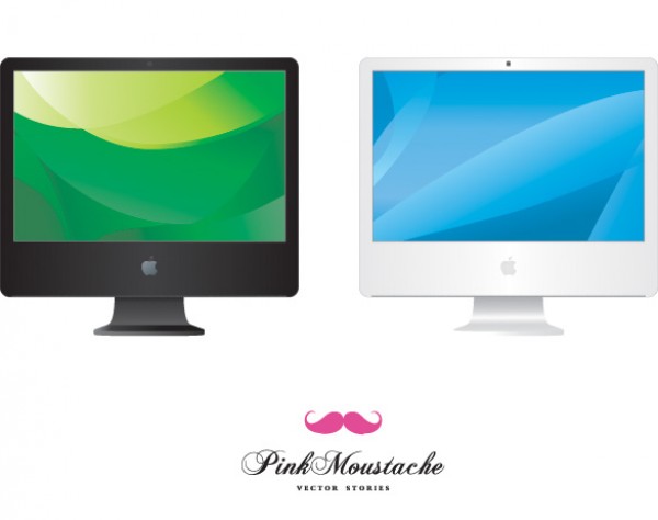 2 Clean iMac Monitor Vector Icons web vectors vector graphic vector unique ultimate tv quality photoshop pack original new monitor modern imac illustrator illustration icons high quality fresh free vectors free download free download design creative apple ai   