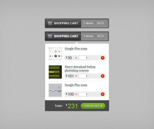 Incredible Shopping Cart Buttons & Summary web unique ui elements ui total price summary stylish shopping cart button shopping cart quality price summary payment original new modern interface hi-res HD grey fresh free download free elements ecommerce dropdown download detailed design creative clean button   