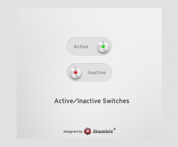 Subtle Active/Inactive Switches Set PSD web unique ui elements ui toggle switches stylish set quality psd original new modern metal interface inactive switch hi-res HD fresh free download free elements download detailed design creative clean active switch   